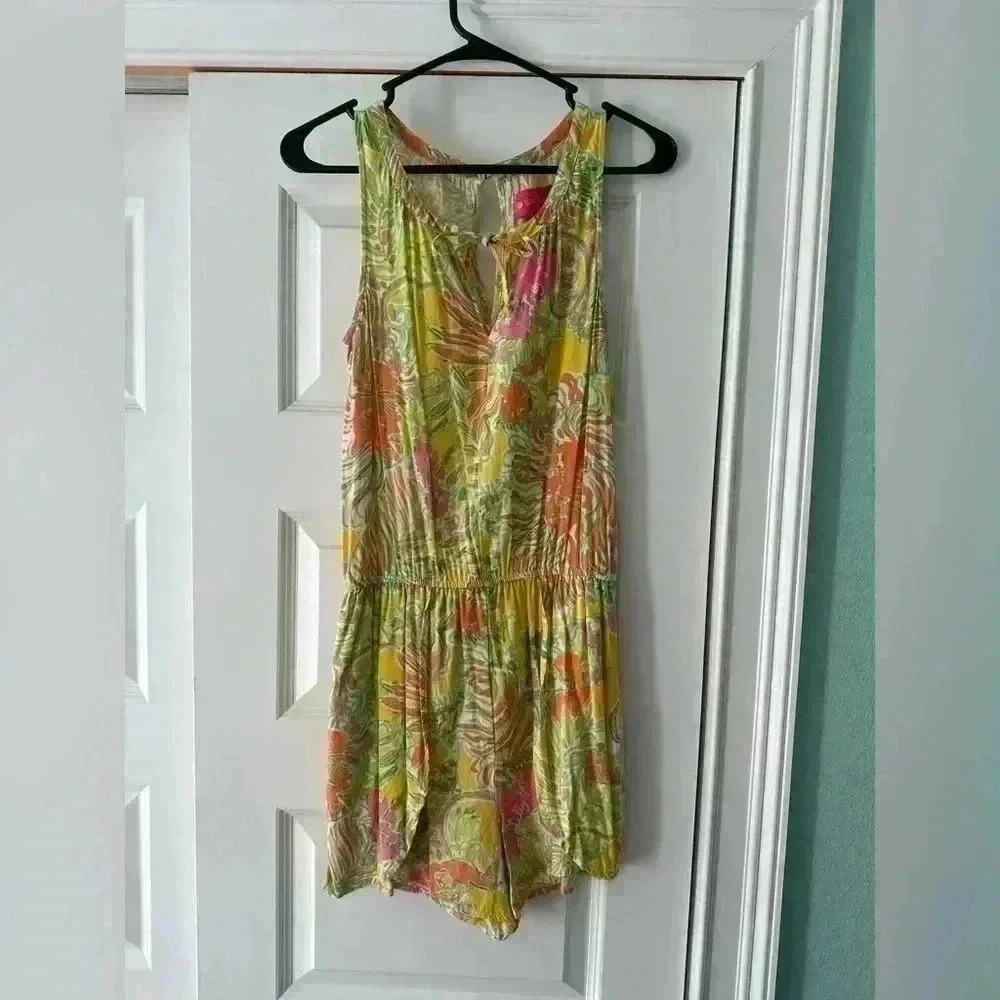 Lilly Pulitzer for Target Small "Happy Place" Challis Floral Shorts Romper